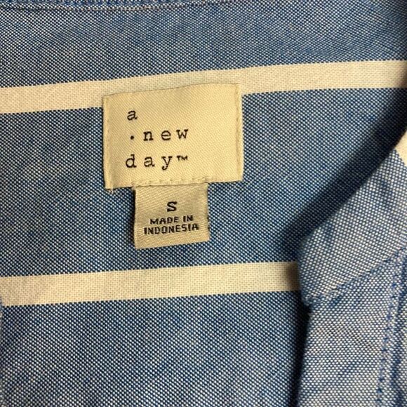 A NEW DAY Women’s Dress Front Button Blue & White Striped Size Small Sleeveless - Picture 5 of 6